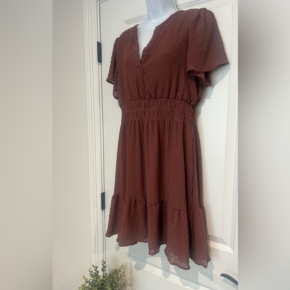 Maurices Brown Ruffled Tiered Mini Sundress